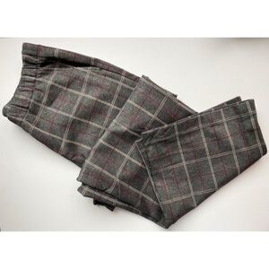 J. Jill • Brown Burgundy Plaid Ponte Full Leg Trousers